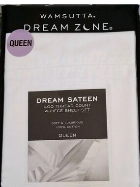 Wamsutta Dream Zone Dream Sateen Queen Sheet Set - White 400 TC